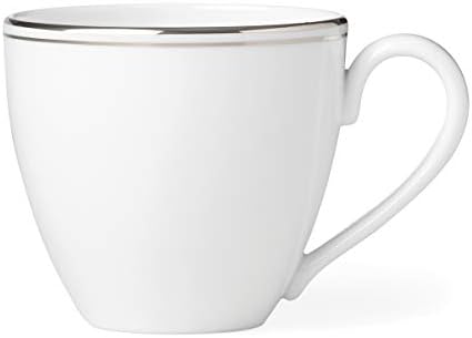 Чаена чаша Lenox Federal Coupe Platinum, 0,40 паунда, Бяла