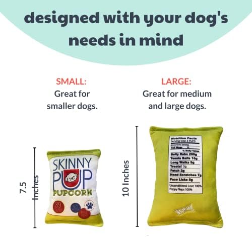 H & K за кучета Power Plush | Skinny puppy (Голям) | Забавна играчка за куче | Играчка за кучета с пищалкой