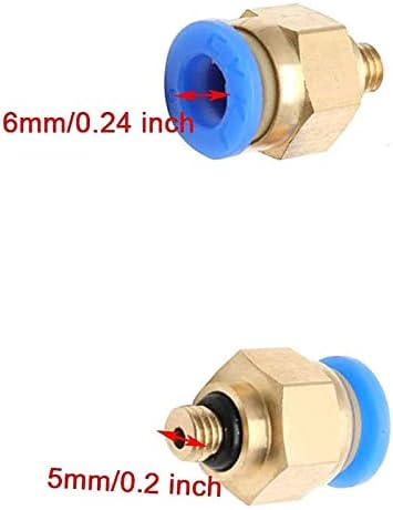 Свързващи Фитинги PC6-M5 притискателния тип, Диаметър на тръба 6 мм x Резба M5, Директен Пневматичен Быстроразъемный