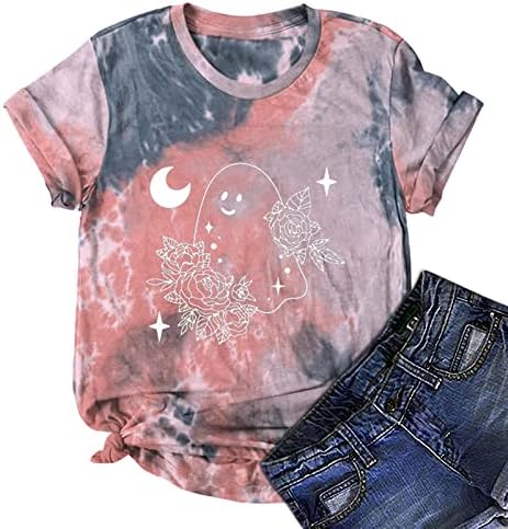 Дамски Блузи с равен брой гласове-боя 2023, Елегантен Реколтата, Ризи, Тениски с образа на Слънцето, Луната