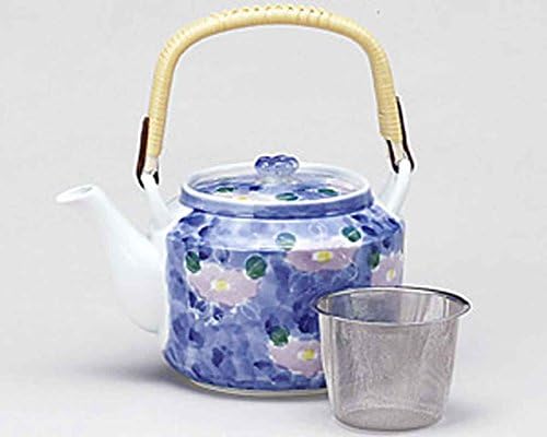 Лилаво цвете 840cc Комплект от 5 Японски чайници Бял порцелан Произведено в Япония