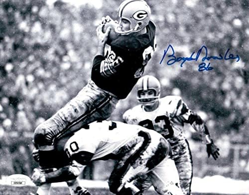 Бойд Даулер Подписа Снимка с размер 8Х10 с Автограф на Пакърс Улов на vs . Browns JSA AB54569 - Снимки NFL с