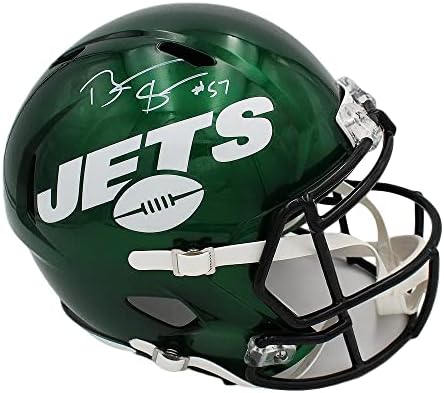 Барт Скот Подписа Голям шлем NFL New York Jets Speed с автограф на Барт Скот - Каски NFL с автограф