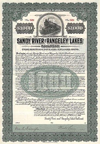 Железопътен транспорт Санди Река и Рэнджли-Lakes - 1000 щатски долара - Облигации (не са анулирани)