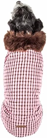 Пет Life ® Luxe 'Beautifur' Елегантна норковая палто, с шарките в клетка за кучета - Яке за домашни кучета с