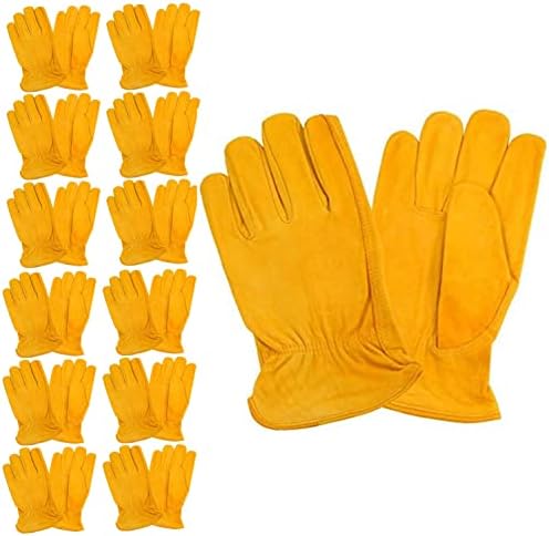 Cordova Safety Products Многофункционални и Работни ръкавици от телешка кожа със Златист цвят, Среден размер,