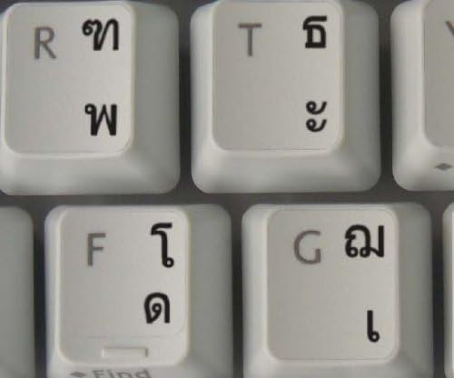 Стикер на тайландски клавиатура с Черен Надпис ВЪРХУ Прозрачен фон за десктоп, лаптоп, Преносим компютър