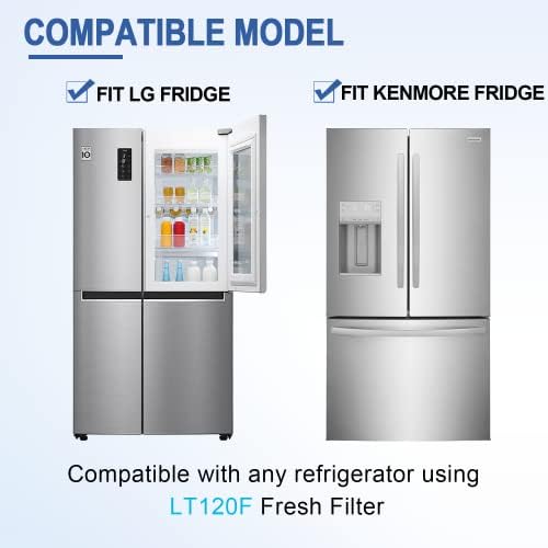 Смяна на въздушния филтър на хладилника LT120F, съвместима с LG Kenmore Elite 469918, 9918, ADQ73214402, ADQ73214403,