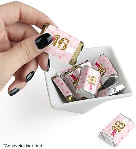 Голяма точка щастие, Сладки 16 Мини-Етикети на Опаковки от шоколад, барове - Малки Сувенири за 16-ия рожден