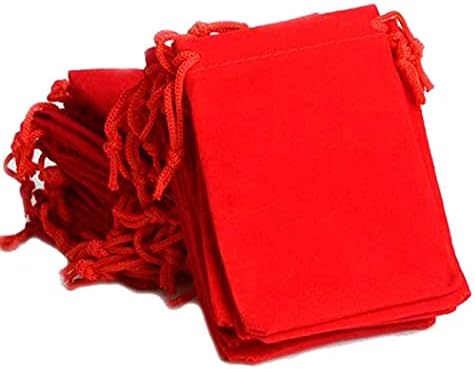 Червено Кадифе, 7x5-инчов, приблизително, Подаръчни пакети Potli, чанта в Различни цветове на Коледа, Дивали,