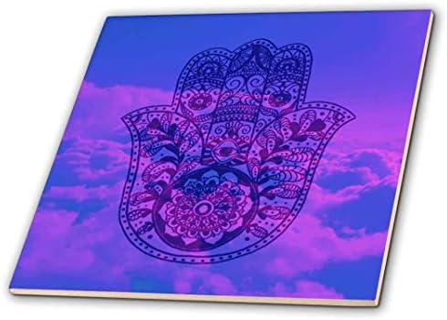 3dRose Purple & Blue Cloud Хамсия - теракот, 12 Инча (ct_200824_4), Многоцветен