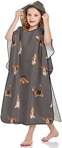 Хавлиена кърпа с качулка за кучета WEEDKEYCAT Basset Hound за Деца, Меко Банное Плюшевое Кърпа с Качулка за