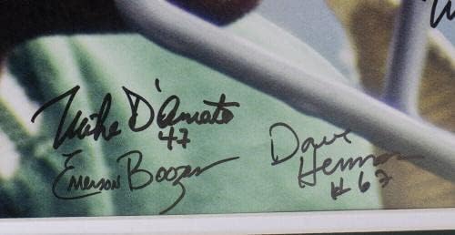 1969 Ню Йорк Джетс 24, Подписана Снимка В рамка 16x20 Намат в Близък план Фанатици Щайнер - Снимки NFL С автограф